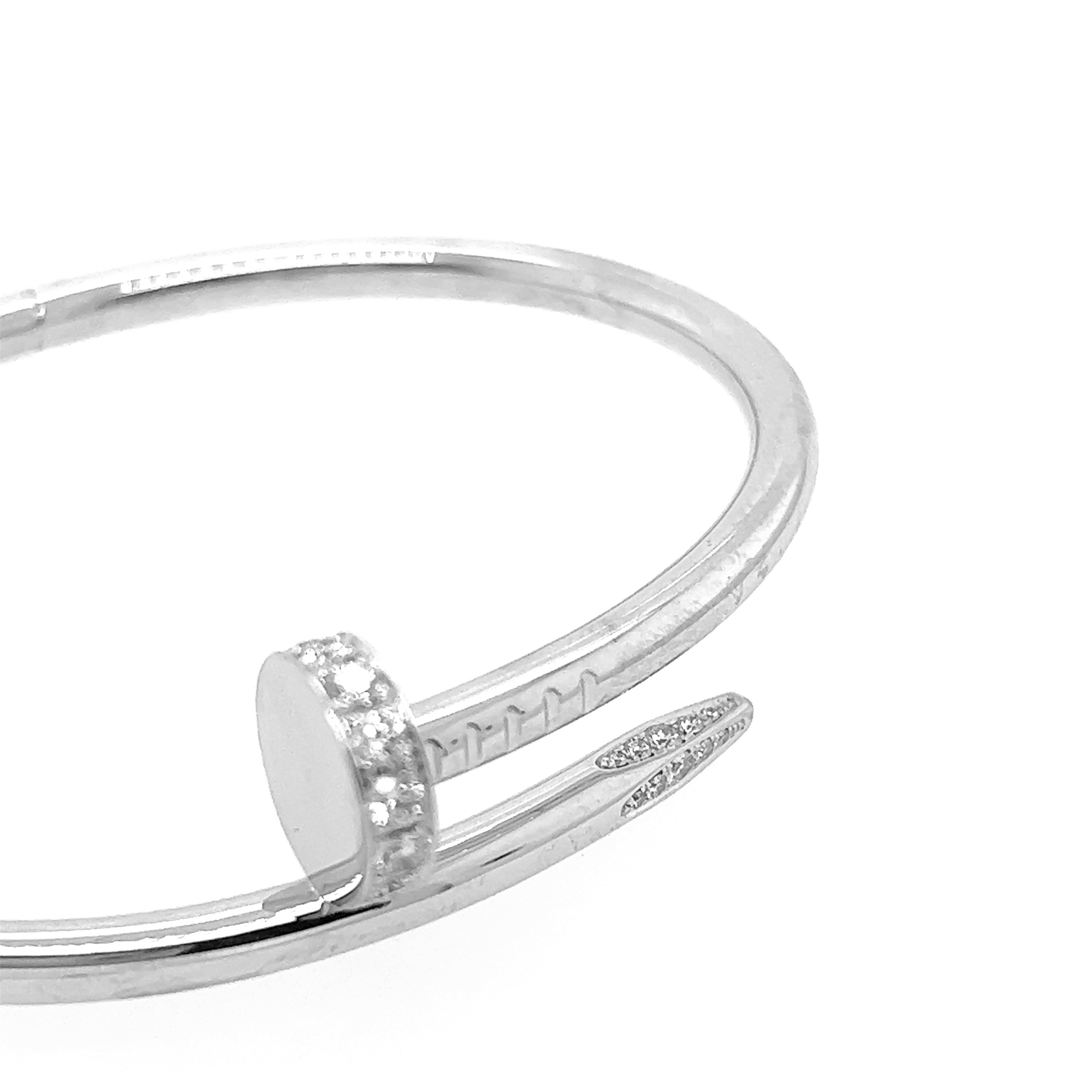 Cartier nail bracelet online white gold with diamonds