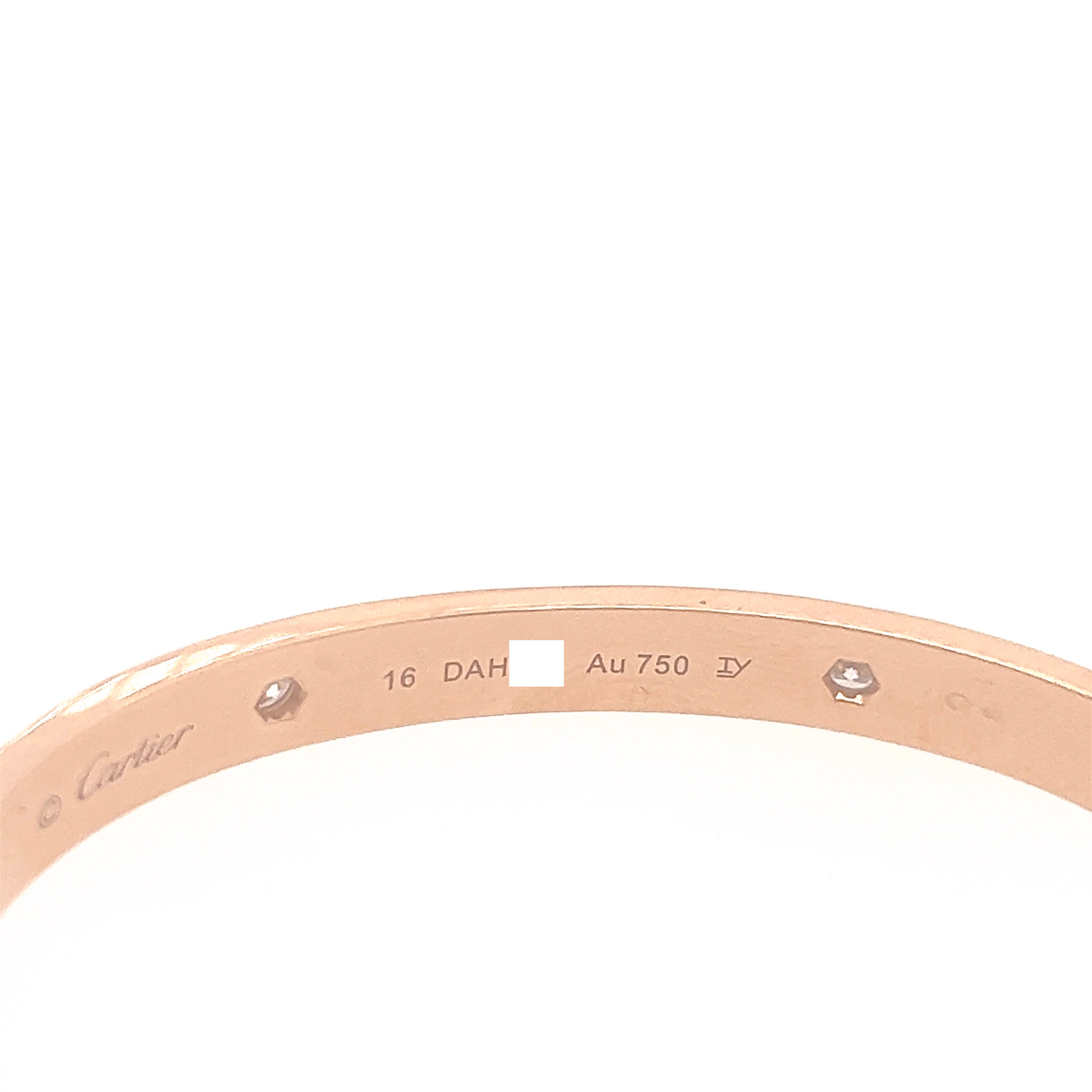 Cartier love bracelet clearance rose gold 4 diamonds