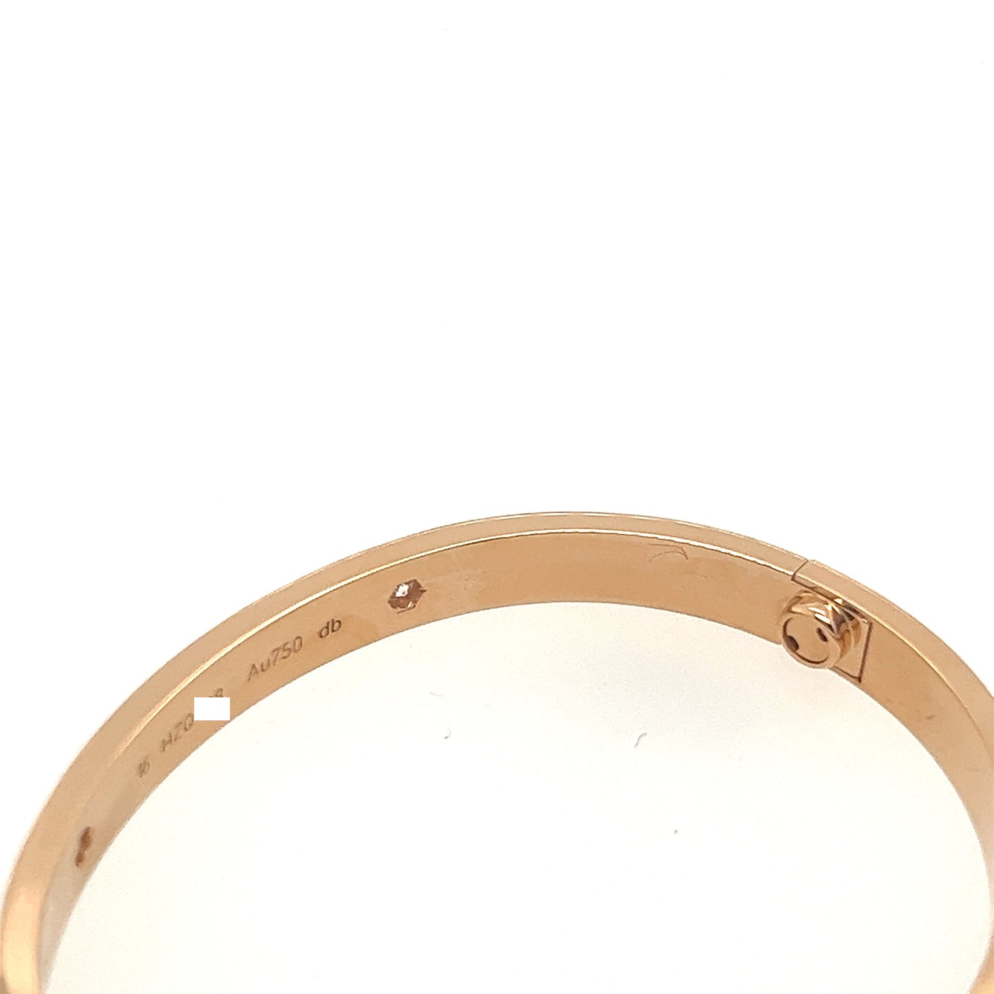 Cartier 18k Rose Gold 4 Diamonds Bracelet Size#16