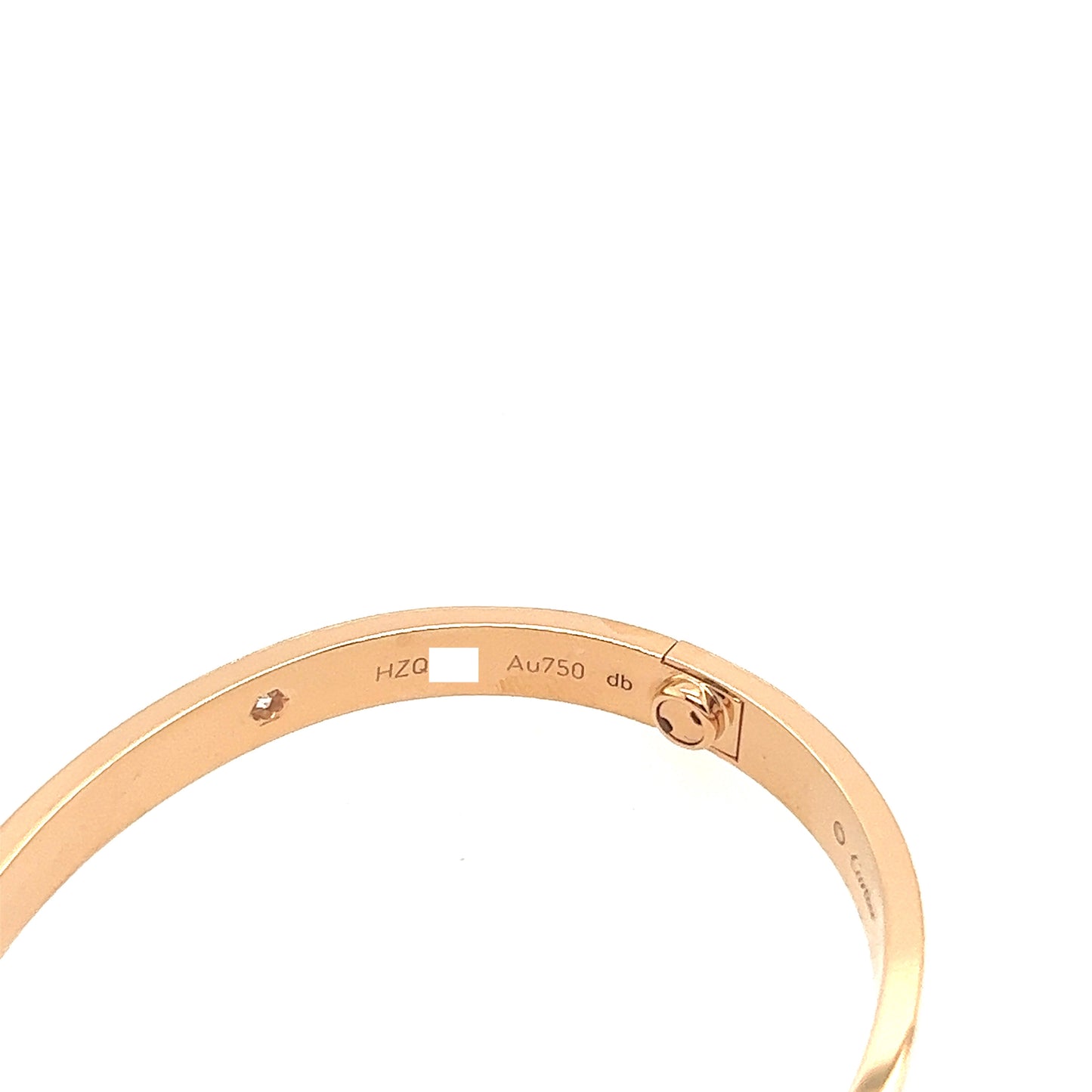 Cartier 18k Rose Gold 4 Diamonds Bracelet Size#16