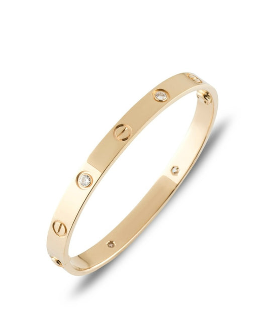 Cartier 18k Yellow Gold 4 Diamonds Love Bracelet Size#16