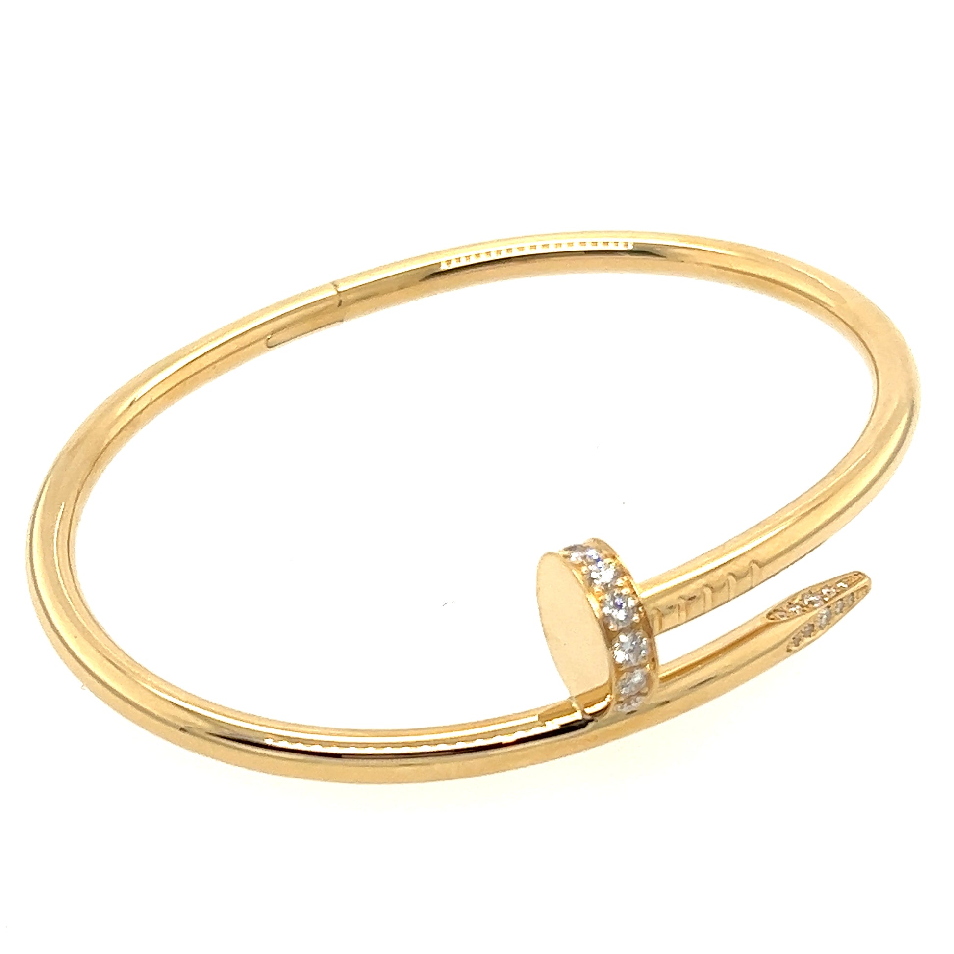 Cartier Juste Un Clou Diamond Bracelet 18K Yellow Gold Nail 