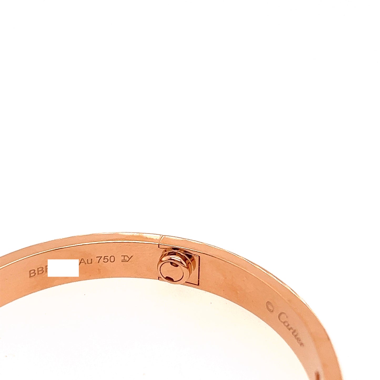 Cartier 18k Rose Gold 4 Diamonds Bracelet Size 17