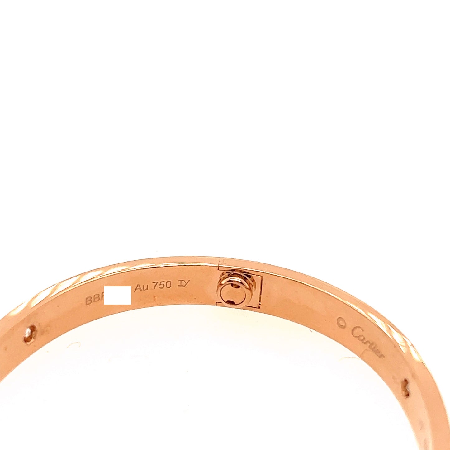 Cartier 18k Rose Gold 4 Diamonds Bracelet Size 17