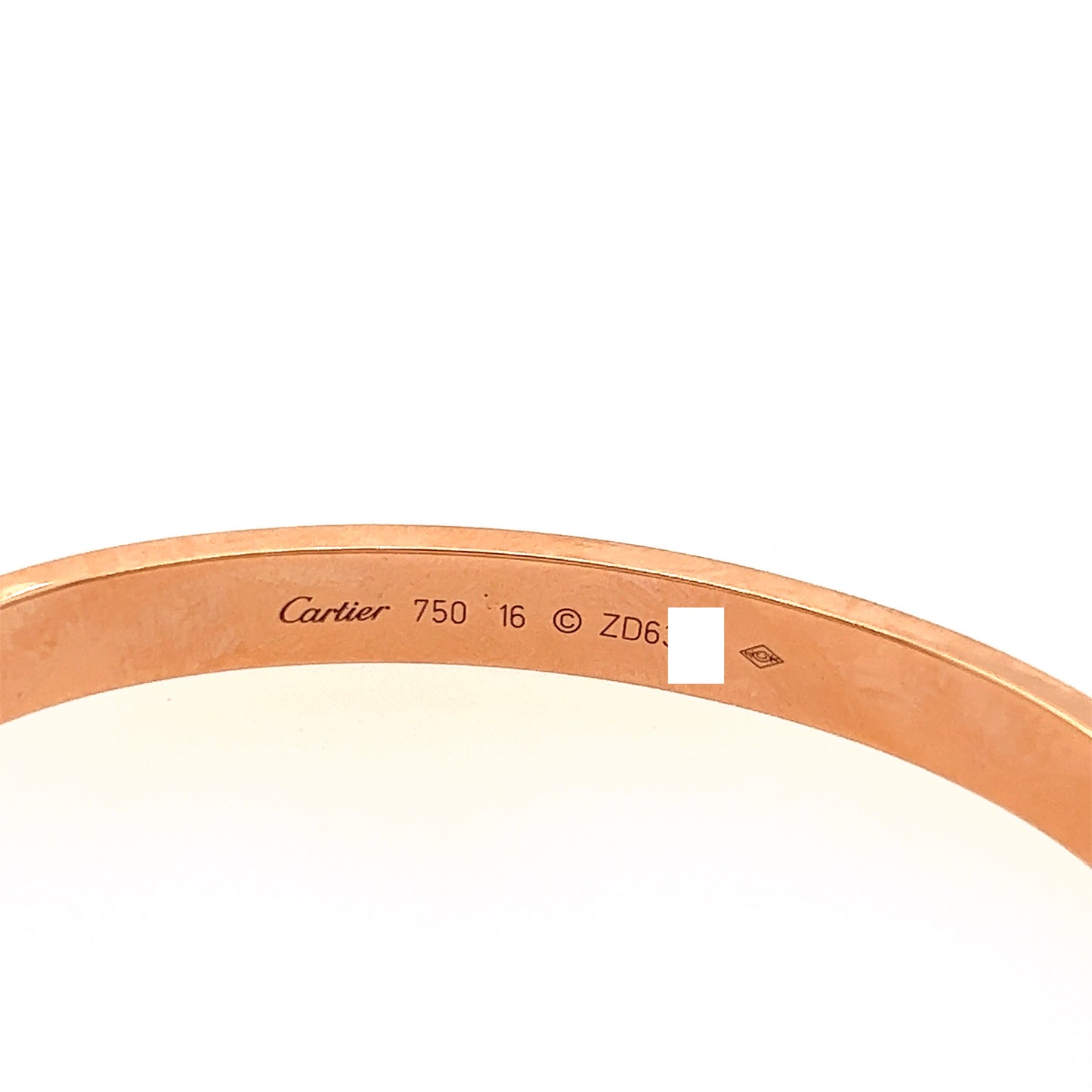 Cartier 18k Rose gold love bracelet Size 16.