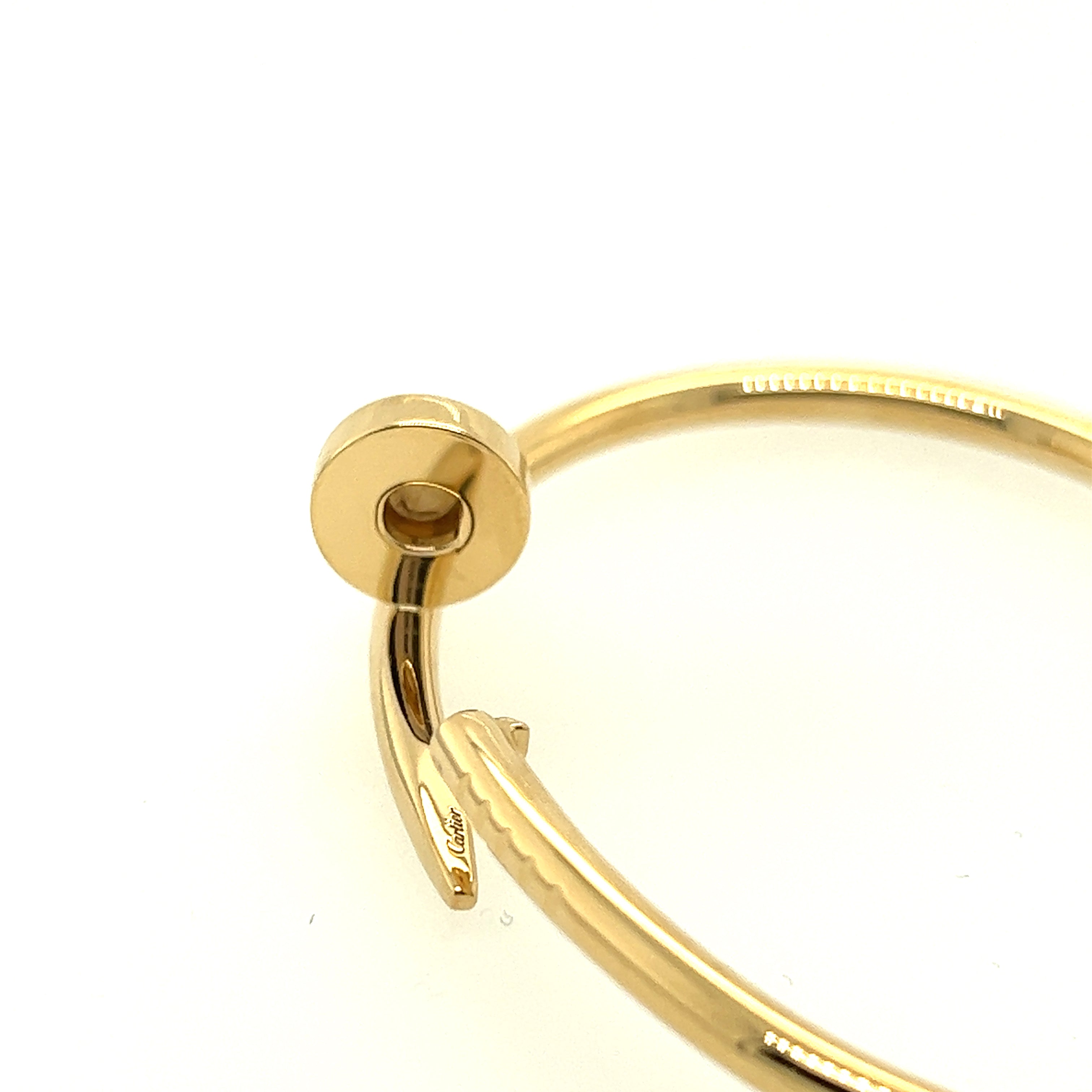 Cartier 18K Yellow Gold Juste Un Clou Small Model Bracelet 15 – THE CLOSET