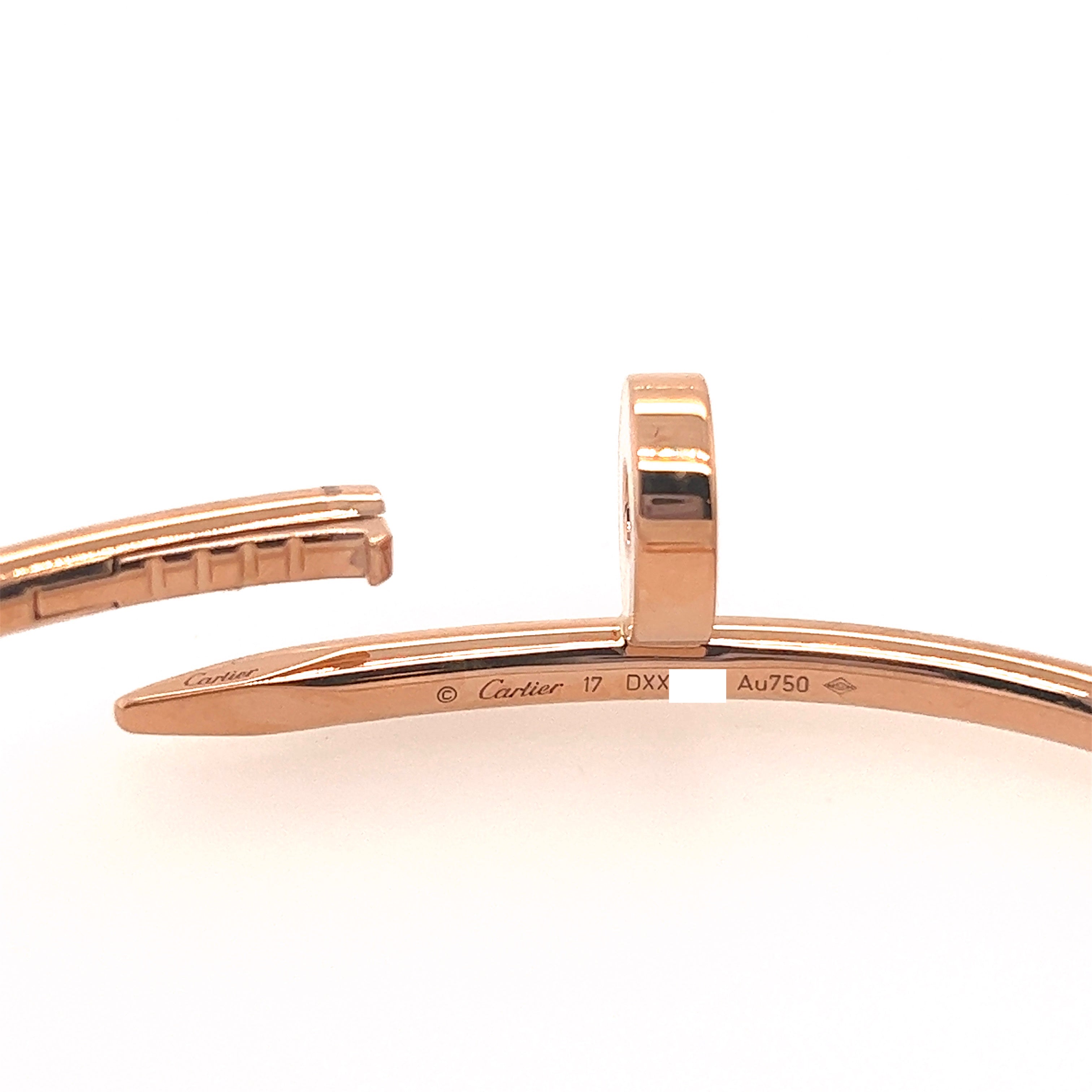 Cartier 18k Rose Gold Just Un Clou Bracelet Size 17