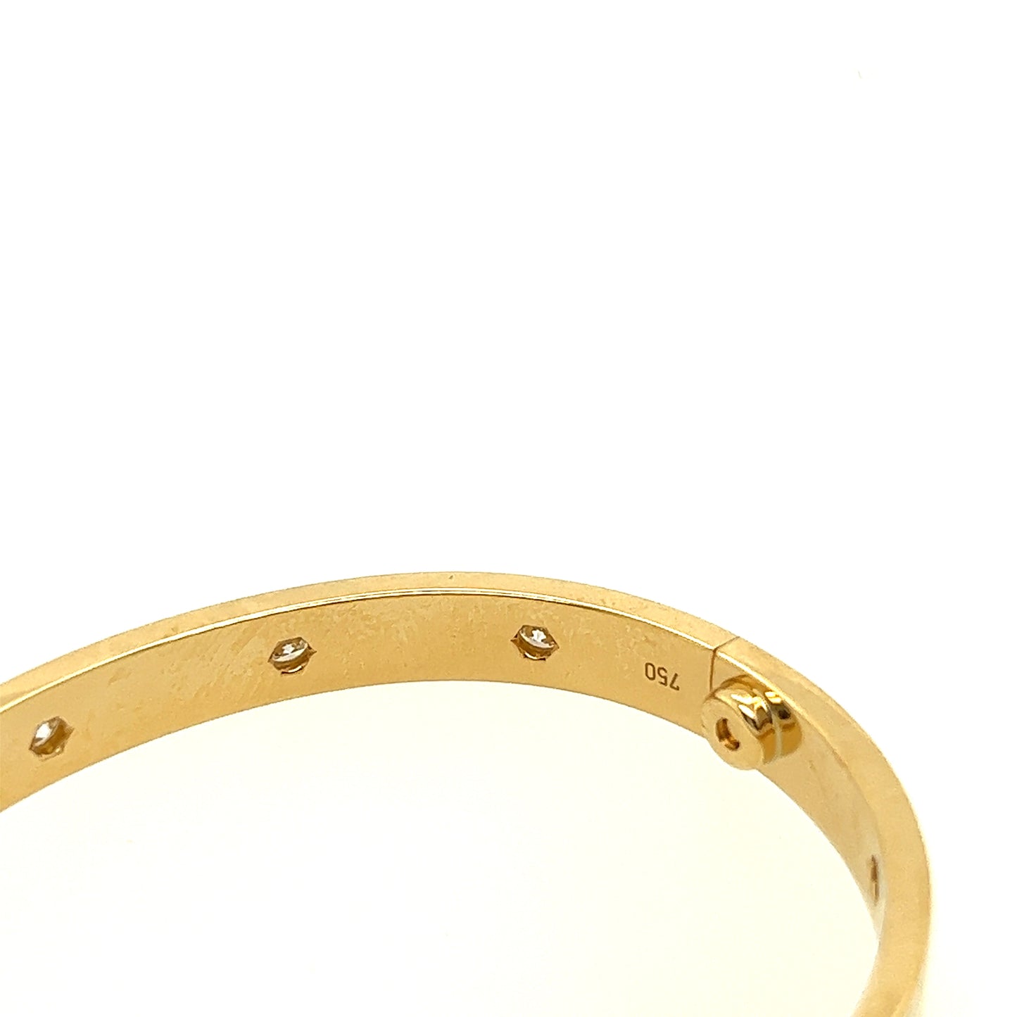 Cartier 18k Yellow Gold Love 10 Diamonds Old Scew bracelet Size 16.